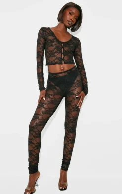 Tall Black Lace Leggings