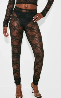 Tall Black Lace Leggings