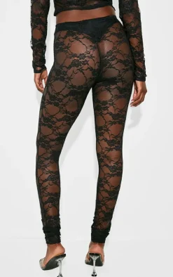 Tall Black Lace Leggings