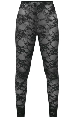 Tall Black Lace Leggings