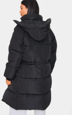 Tall Black Longline Oversized Puffer Coat