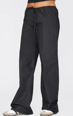 Tall Black Low Rise Drawstring Waist Pants