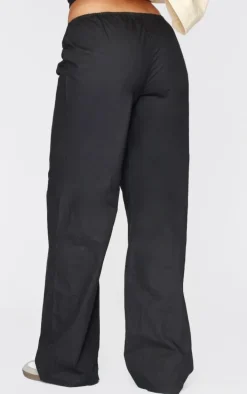Tall Black Low Rise Drawstring Waist Pants