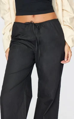 Tall Black Low Rise Drawstring Waist Pants