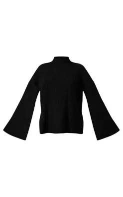 Tall Black Luxe Rib Knit Oversized Sweater