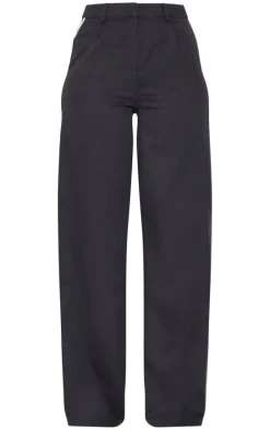 Tall Black Side Stripe Tailored Wide Leg Pants