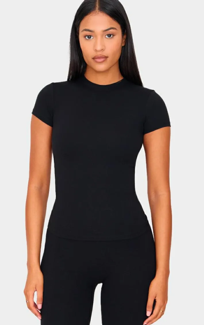 Tall Black Snatched Sculpt Short Sleeve Top