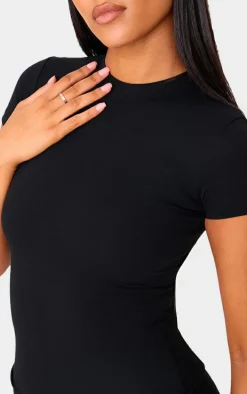 Tall Black Snatched Sculpt Short Sleeve Top