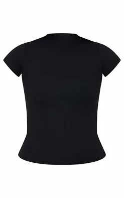 Tall Black Snatched Sculpt Short Sleeve Top
