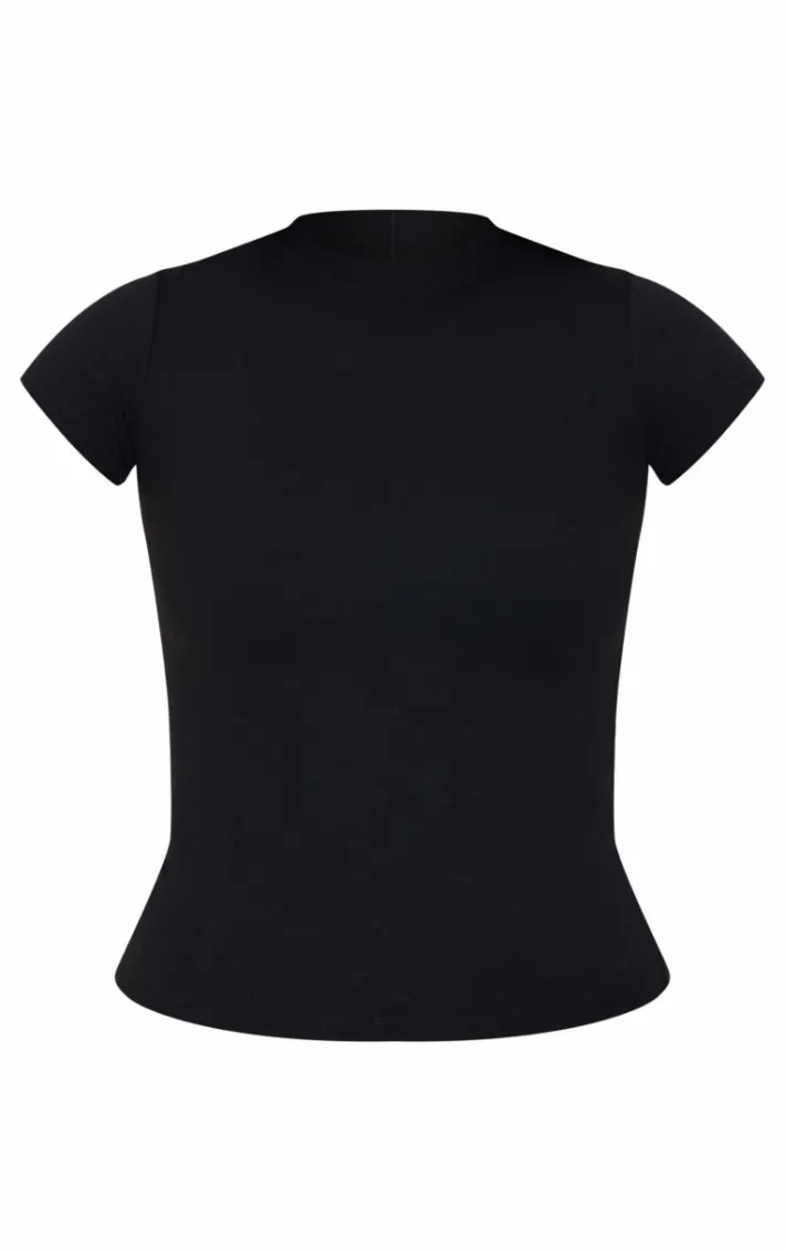Tall Black Snatched Sculpt Short Sleeve Top