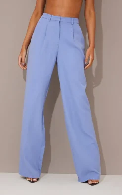 Tall Blue High Waisted Suit Pants