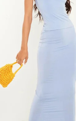 Tall Blue Low Rise Slinky Midaxi Skirt