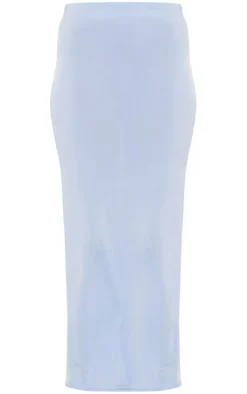 Tall Blue Low Rise Slinky Midaxi Skirt