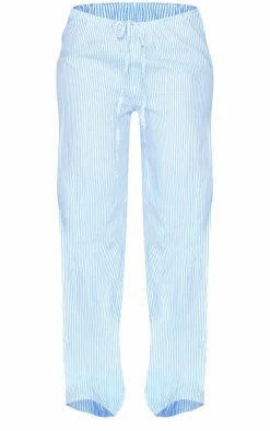 Tall Blue Pinstripe Low Rise Drawstring Waist Pants