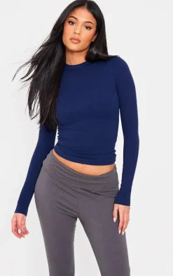 Tall Blue Snatched Sculpt Long Sleeve T Shirt