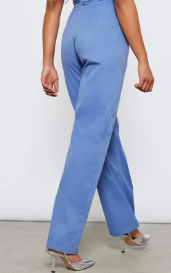 Tall Blue Tailored Cut Out Detail Wide Leg Pants