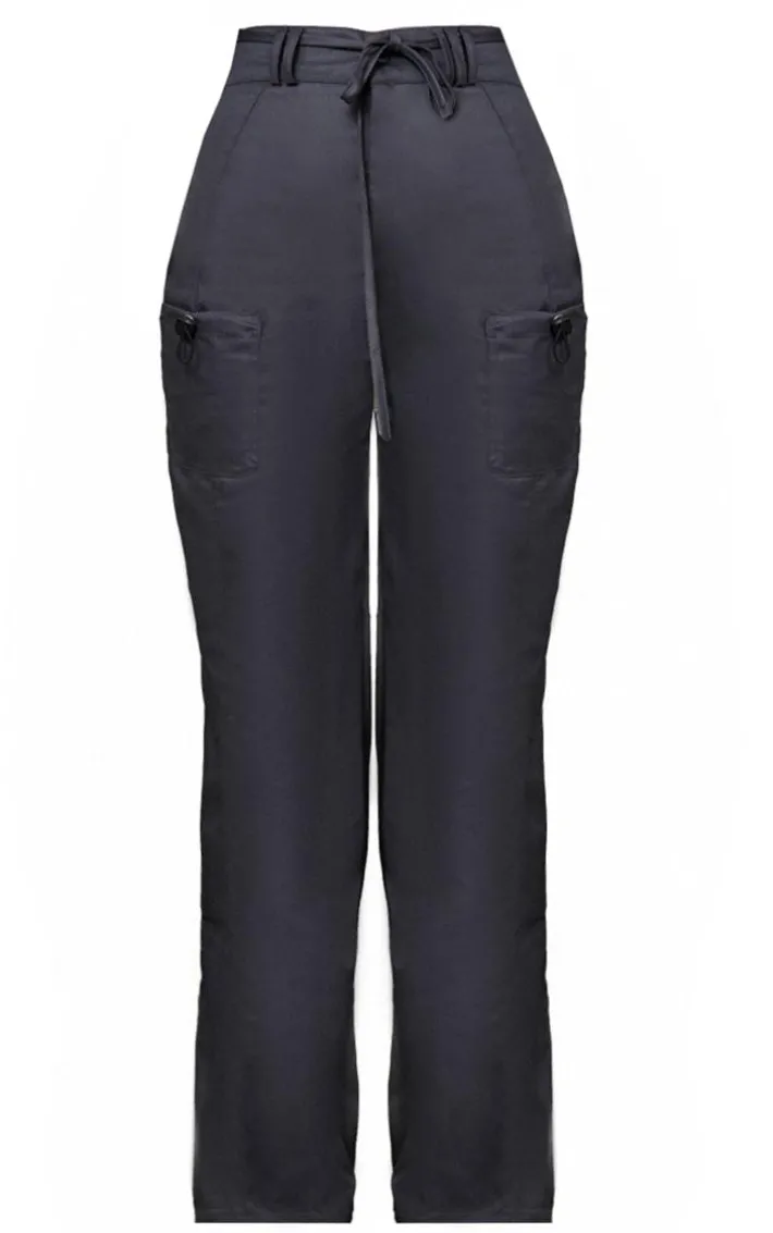 Tall Charcoal Tie Front Cargo Pants