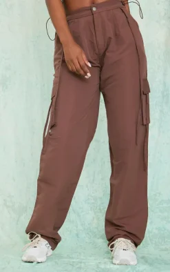 Tall Chocolate Brown Lightweight Shell Low Rise Cargo's