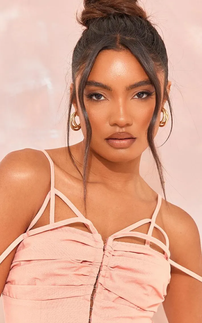 Tall Clay Linen Look Corset Mini Dress