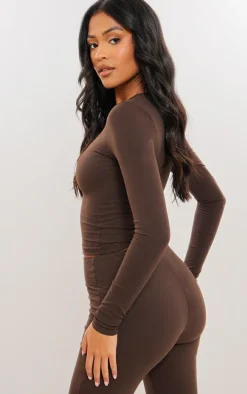 Tall Coffee Snatched Sculpt Long Sleeve Top