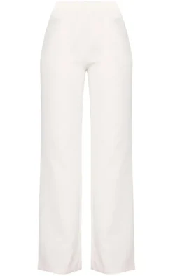 Tall Cream Elasticated Wide Leg Pants