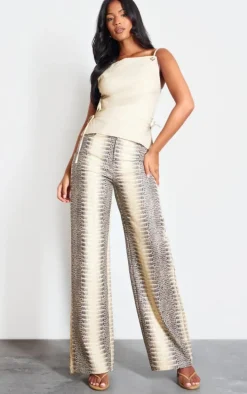 Tall Cream Faux Leather Open Back Top