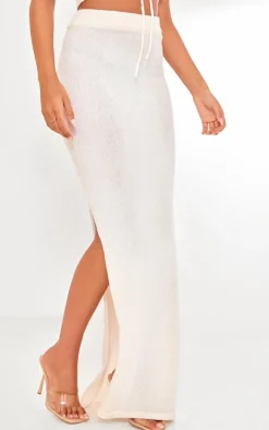 Tall Cream Knit Maxi Skirt