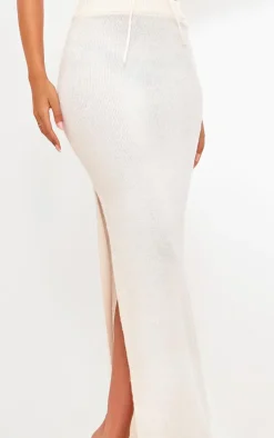 Tall Cream Knit Maxi Skirt