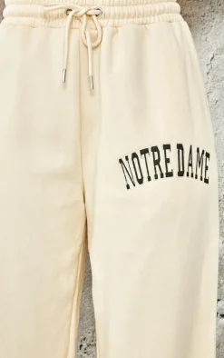 Tall Cream Notre Dame Wide Leg Sweatpants