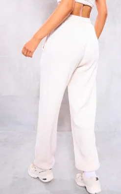 Tall Cream Waffle Textured Cuffed Sweatpants