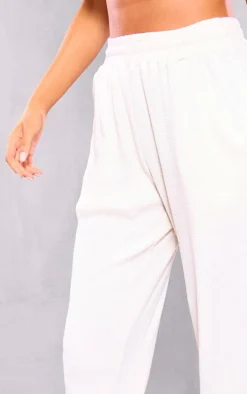 Tall Cream Waffle Textured Cuffed Sweatpants
