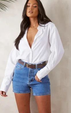 Tall Dark Blue Wash Denim Shorts