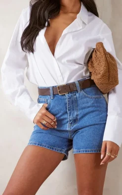 Tall Dark Blue Wash Denim Shorts
