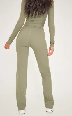 Tall Dark Olive Snatched Sculpt Flared Pants