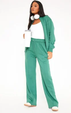 Tall Dark Teal Seam Detail Straight Leg Sweatpants