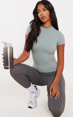 Tall Dusty Khaki Snatched Sculpt Short Sleeve T Shirt