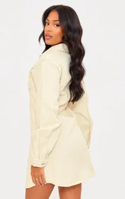 Tall Ecru Denim Oversized Shirt Dress