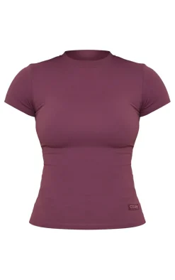 Tall Eggplant Core Collection Tab Snatched Sculpt Short Sleeve T Shirt