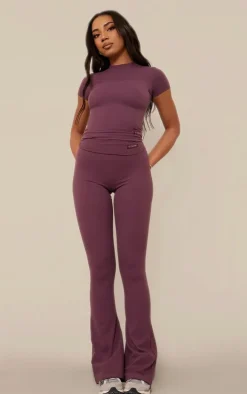 Tall Eggplant Core Collection Tab Snatched Sculpt Foldover Pants