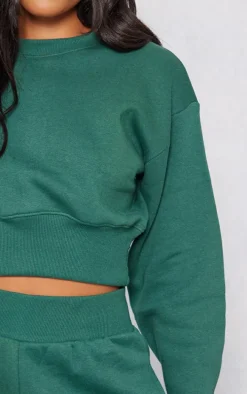 Tall Green Cropped Sweatshirt