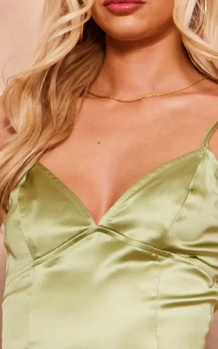 Tall Green Side Split Detail Maxi Dress