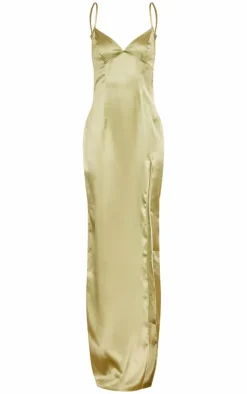 Tall Green Side Split Detail Maxi Dress