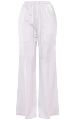 Tall Grey Drawstring Satin Pants