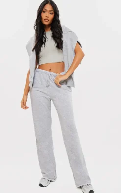 Tall Grey Marl Basic Raw Hem Sweatpants