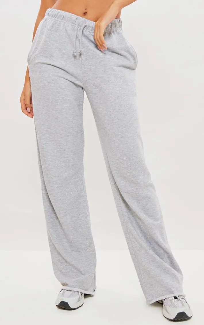 Tall Grey Marl Basic Raw Hem Sweatpants