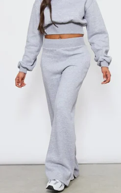 Tall Grey Marl High Waisted Wide Leg Sweatpants
