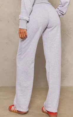 Tall Grey Marl Straight Leg Fold Over Sweatpants