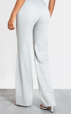 Tall Grey Pinstripe Tie Front Detail Straight Leg Pants