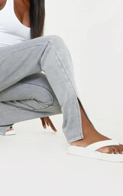 Tall Grey Washed Split Hem Sweatpants