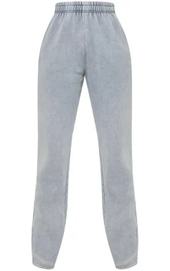 Tall Grey Washed Split Hem Sweatpants